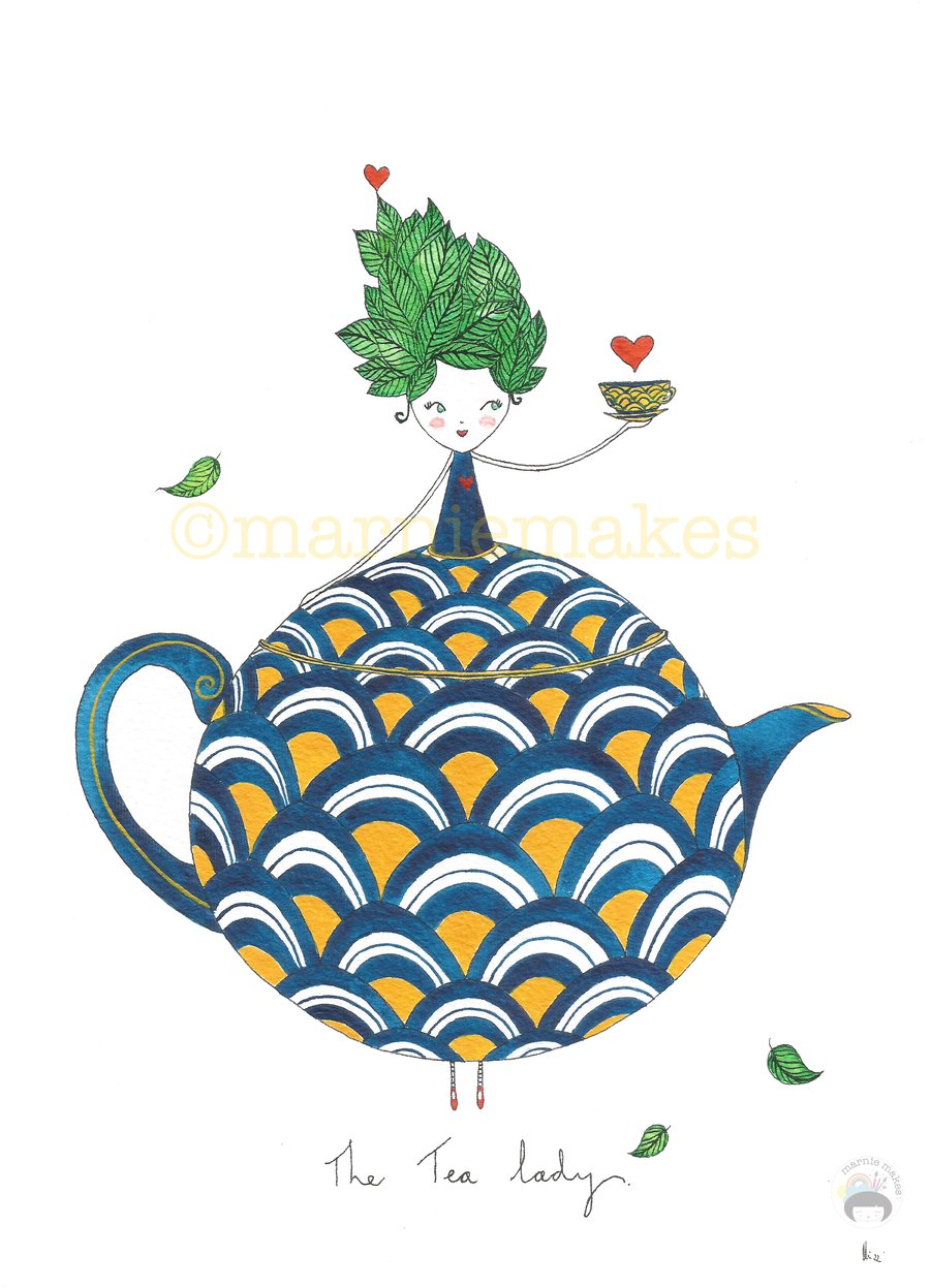 The Tea Lady - A5 Giclee Print 