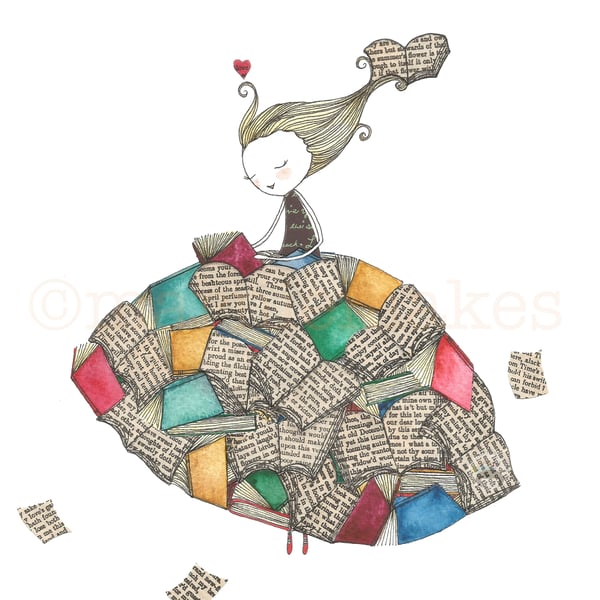 The Book Lover- A5 Giclee Print