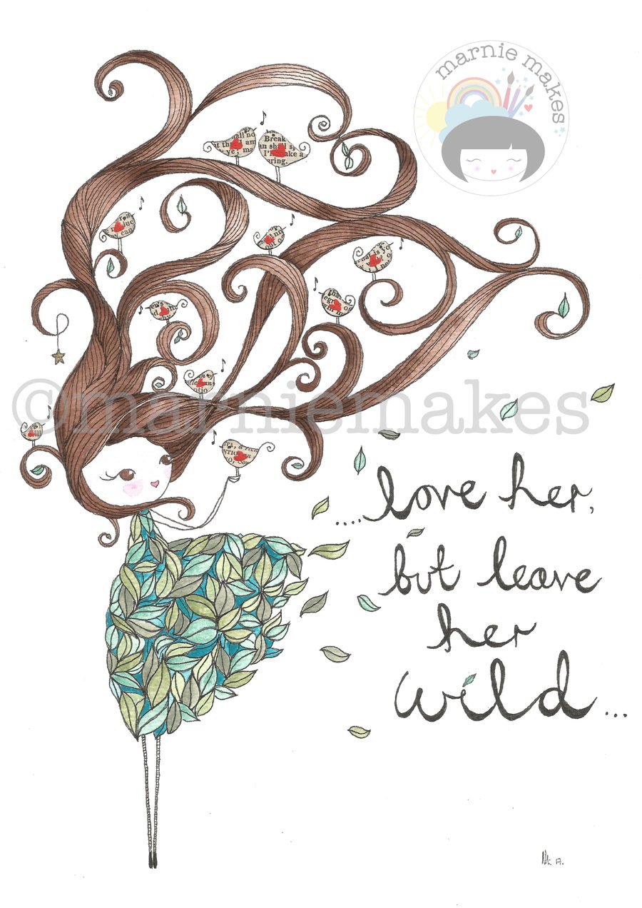 Wild Girl -A5 Giclee print