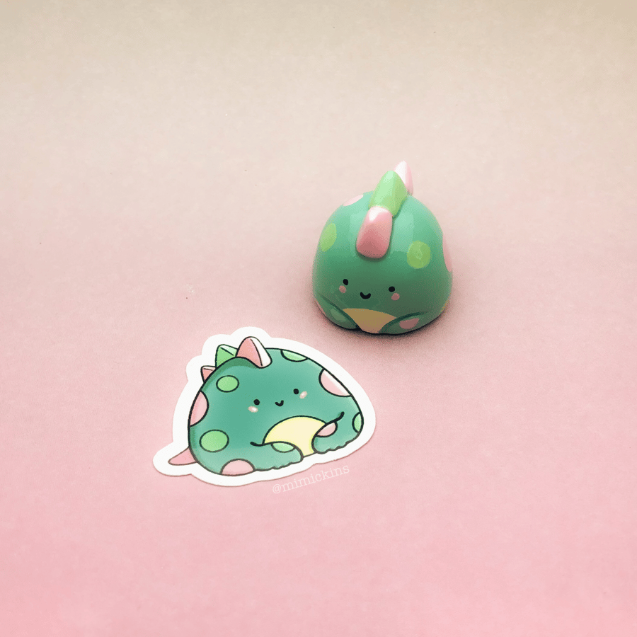 Little Dinosaur Friend, Handmade Polymer Clay figurine