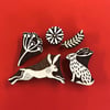 Indian Block Printing Set- Hares and Seed Heads