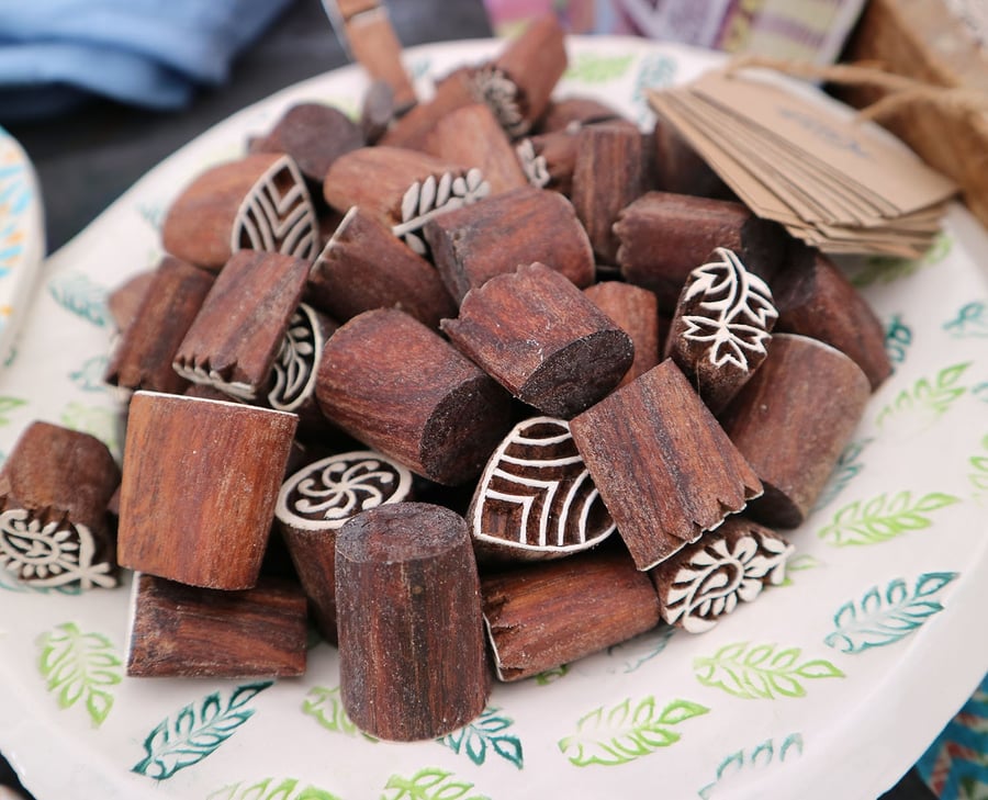 Indian Wooden Printing Blocks - Diddley pick & mix 5