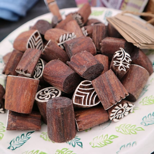 Indian Wooden Printing Blocks - Diddley pick & mix 5