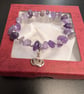 Amethyst Natural Gemstone Bracelet with charm and meaning card  - Image 3