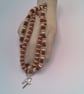 Men's  Necklace With Wooden Beads and Silver Double Cross, Gift for Him - Image 9