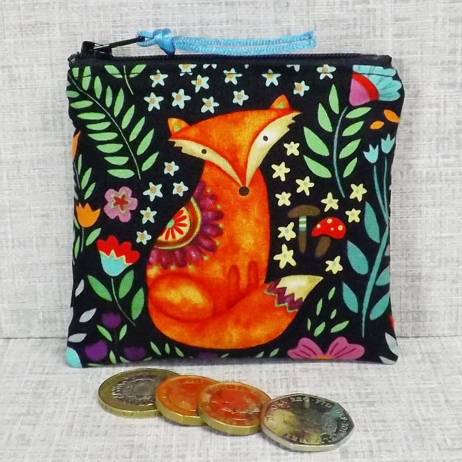 Small purse, coin purse, fox
