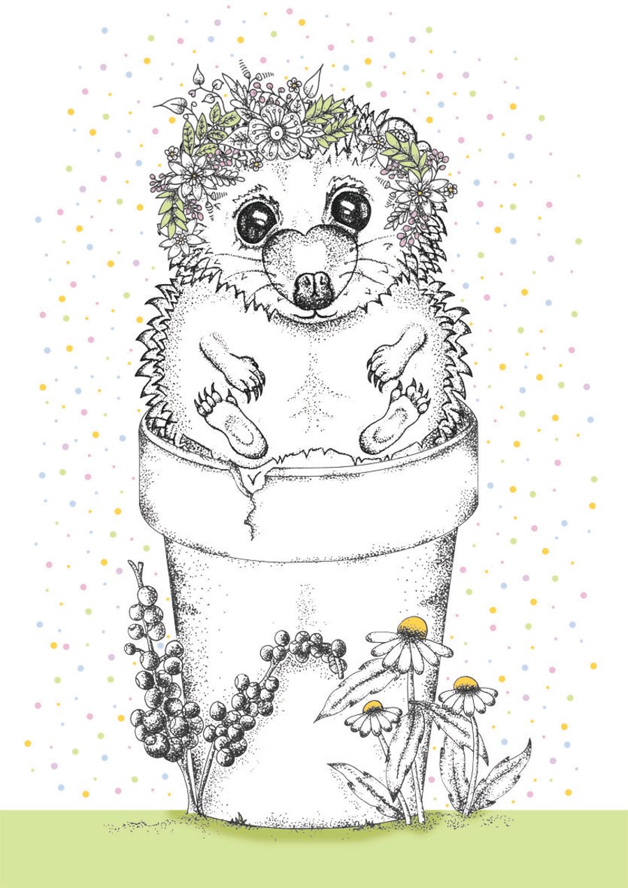 Illustration print - ‘Harry the Hedgehog' (A4)