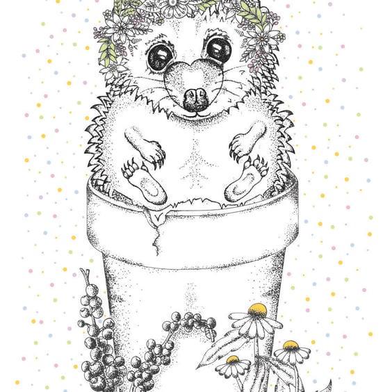 Illustration print - ‘Harry the Hedgehog' (A4)