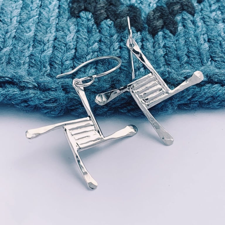 Recycled Sterling Silver Saint Brigids Cross Drop Earrings by Anam Cara Design