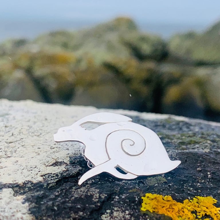 Recycled Sterling Silver Celtic Hare Pendant, Handmade in Scotland