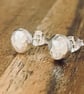 Recycled Handmade Sterling Silver Stud Earrings, stud