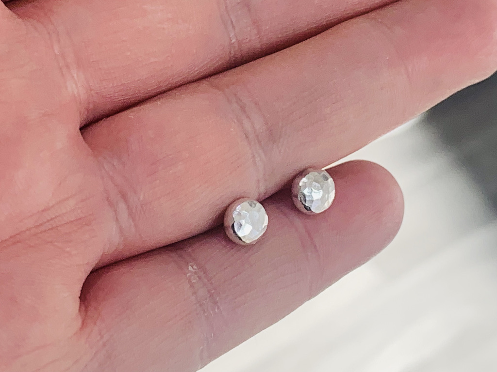 Recycled Handmade Sterling Silver Stud Earrings : Wedding