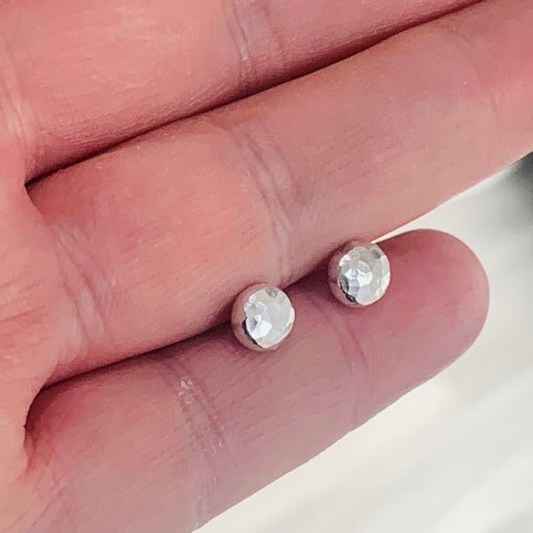 Recycled Handmade Sterling Silver Stud Earrings : Wedding