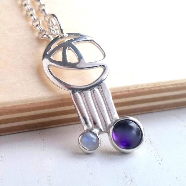Recycled Art Deco Sterling Silver Pendant
