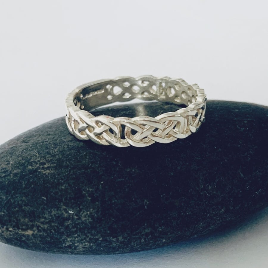 Recycled Sterling Silver Celtic Knot Ring - Folksy