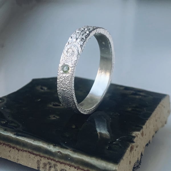 Recycled Sterling Silver Peridot Ring