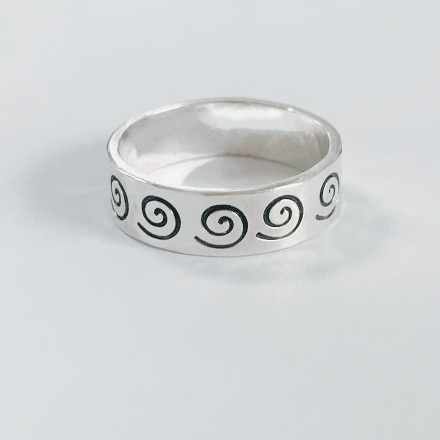 Recycled Handmade Sterling Silver Spiral Ring