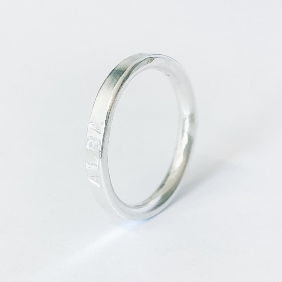 Recycled Sterling Silver Ring, Handmade in ALBA, Wedding jewellery