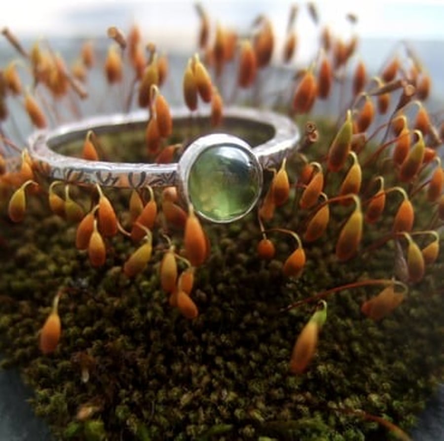 Recycled Handmade Sterling Silver Peridot Ring