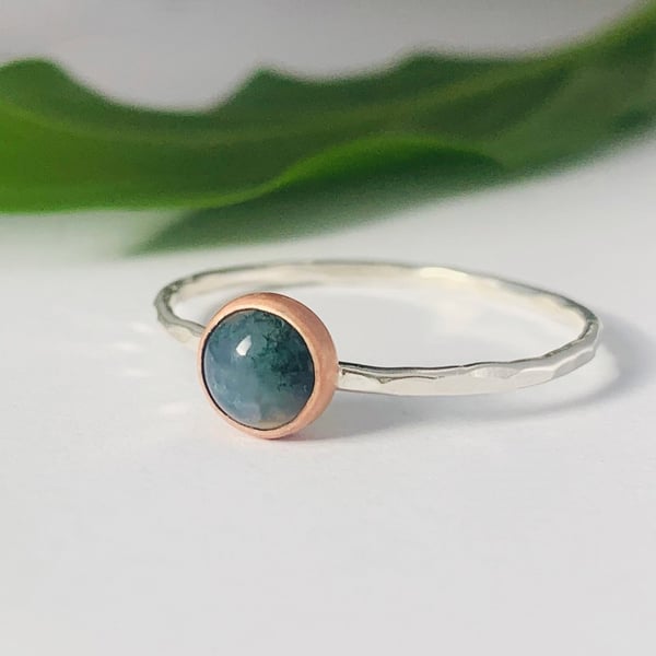 Recycled Handmade Sterling Silver Aventurine Ring