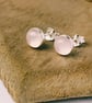 Sterling Silver Rose quartz Stud earrings,Wedding