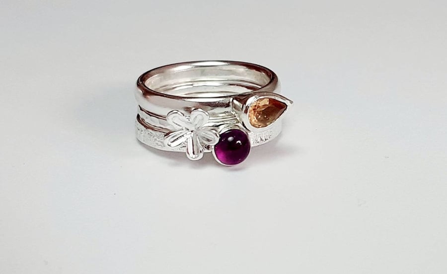 Recycled Handmade Sterling Silver Stacking Rings