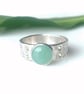 Recycled Sterling Silver Handmade Peridot and Aventurine Ring