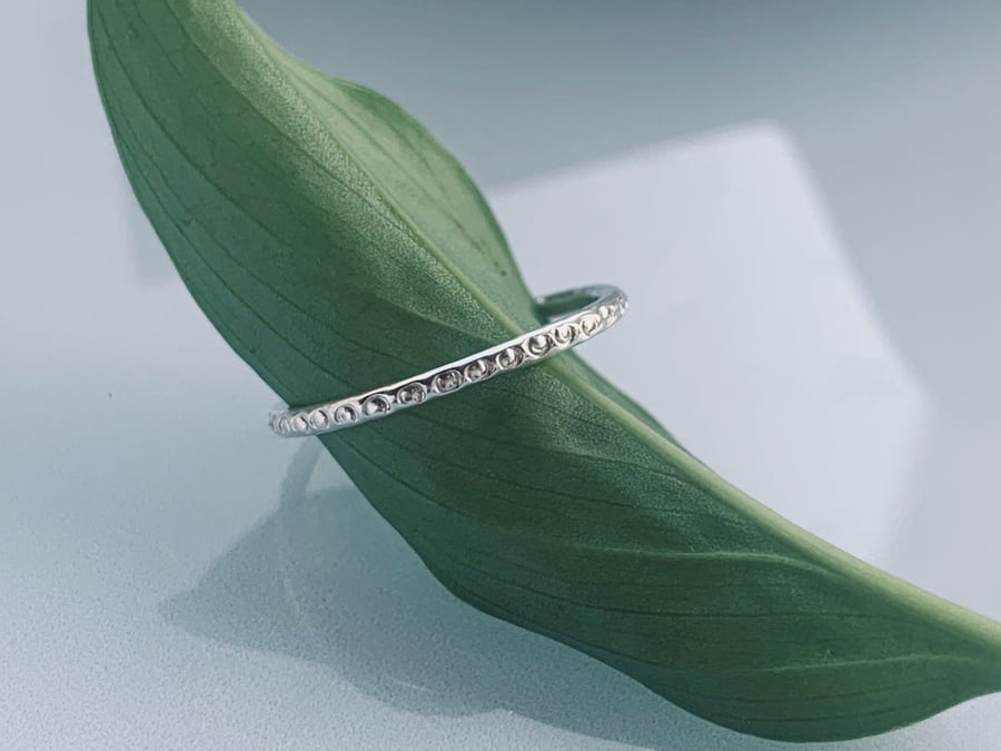 Recycled Sterling Silver Circle Design Stacking Ring