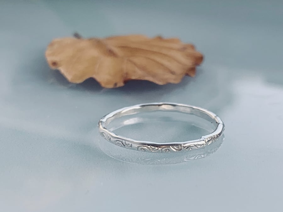 Recycled Sterling Silver Spiral Design Stacking Ring