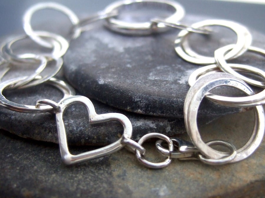 Handmade Recyceld Personalised Sterling Silver bracelet