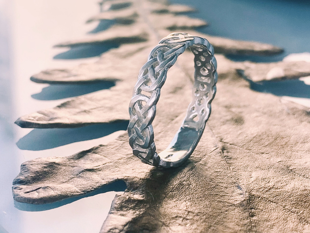 Recycled Sterling Silver Celtic Knot Ring, Handmade in Scotland