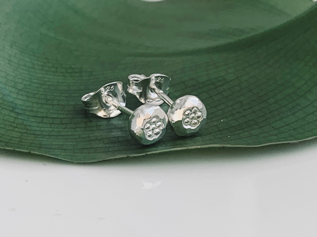 Recycled Handmade Sterling Silver Stud Earrings