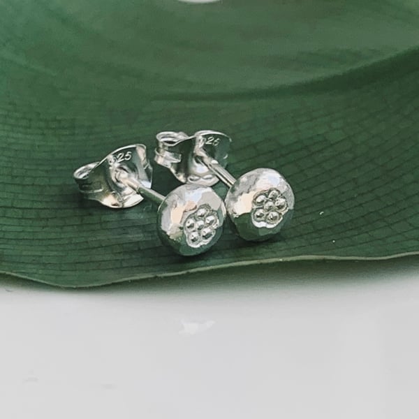 Recycled Handmade Sterling Silver Stud Earrings