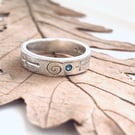 Recycled Sterling Silver Topaz Ring, Handmade in Scotland, Wedding Jewellery