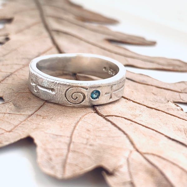 Recycled Sterling Silver Topaz Ring, Handmade in Scotland, Wedding Jewellery