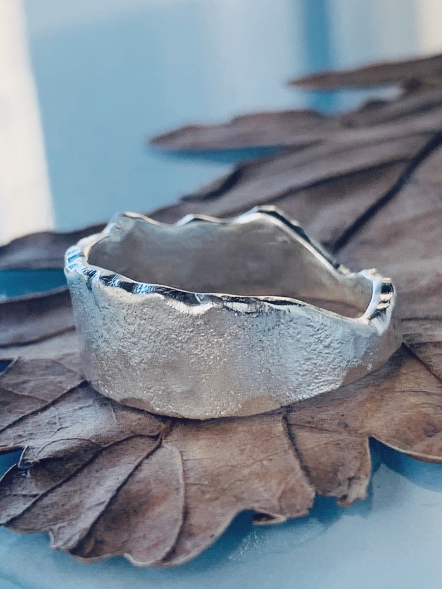 Recycled Sterling Silver Landscape Ring 