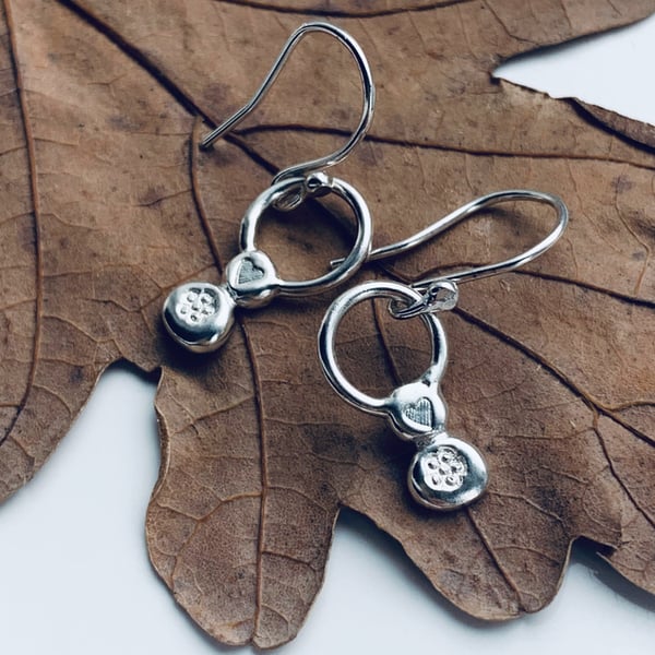 Recycled Handmade Sterling Silver drop Earrings