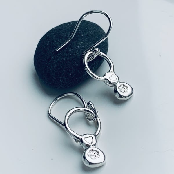 Recycled Handmade Sterling Silver drop Earrings