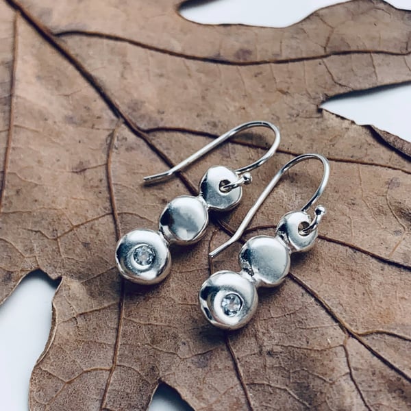 Recycled Handmade Sterling Silver drop Earrings