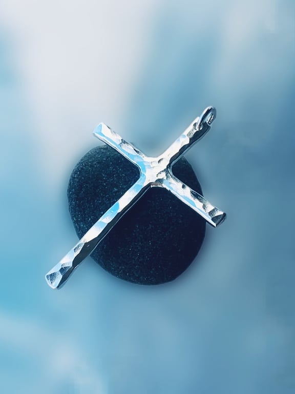 Recycled Handmade Sterling Silver Cross Pendant
