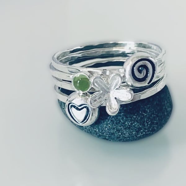 Recycled Handmade Sterling Silver Stacking Rings