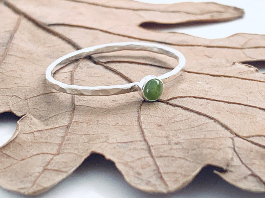 Recycled Handmade Sterling Silver Peridot Ring
