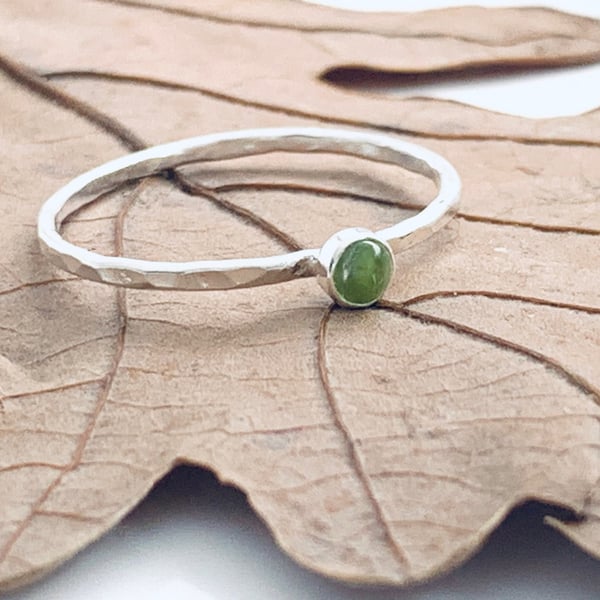 Recycled Handmade Sterling Silver Peridot Ring