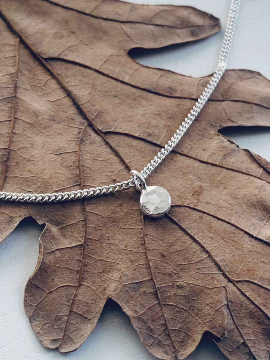 Recycled Handmade Sterling Silver Pebble Pendant