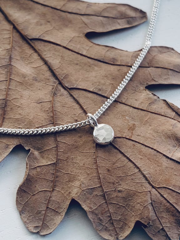 Recycled Handmade Sterling Silver Pebble Pendant