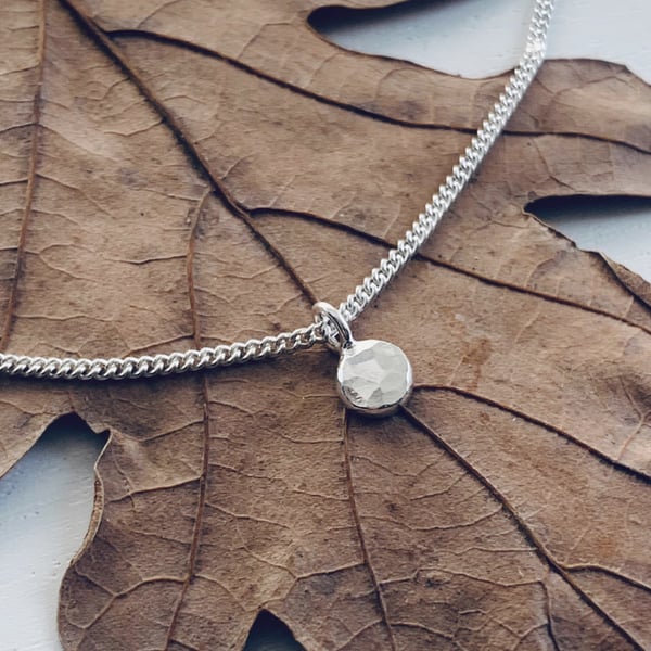 Recycled Handmade Sterling Silver Pebble Pendant