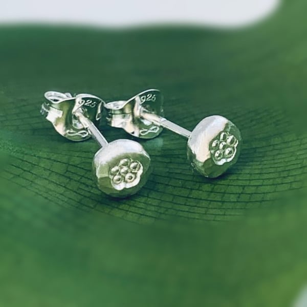 Recycled Handmade Sterling Silver Stud Earrings