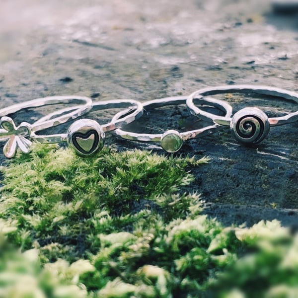 Recycled Handmade Sterling Silver Stacking Rings