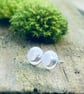 Recycled Handmade Sterling Silver Moonstone Stud earrings