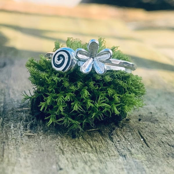 Recycled Handmade Sterling Silver Stacking Rings - Folksy